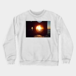 Lake Erie Sunset Through Beach Brick Crewneck Sweatshirt